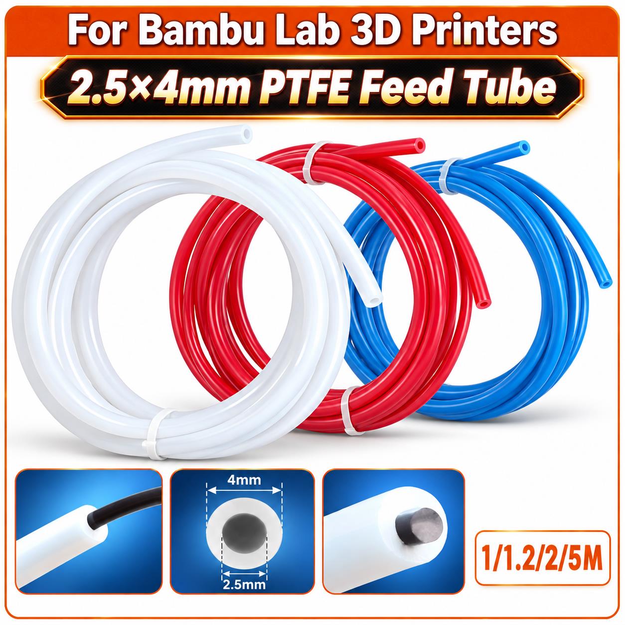 Ptfe Tape Thread - 2,5 x 4 mm PTFE Teflon-buis