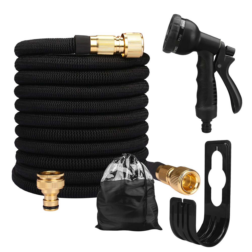 Flexible Hose Braided - Tuinwaterslang Uitbreidbare dubbele metalen connector Hogedruk