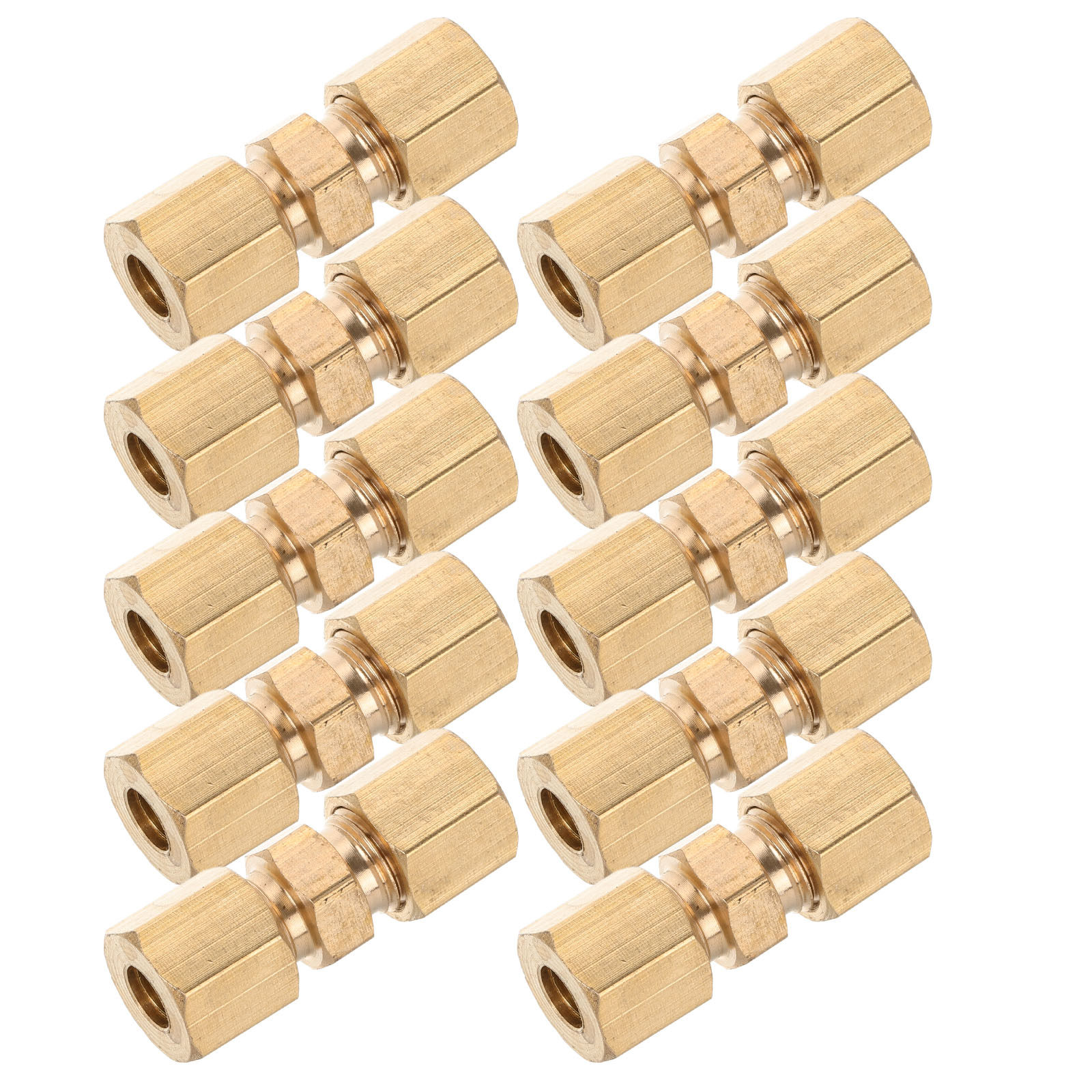 Compression Fitting Brass - 10 stuks messing remleidingkoppelingen, compressietype, voor